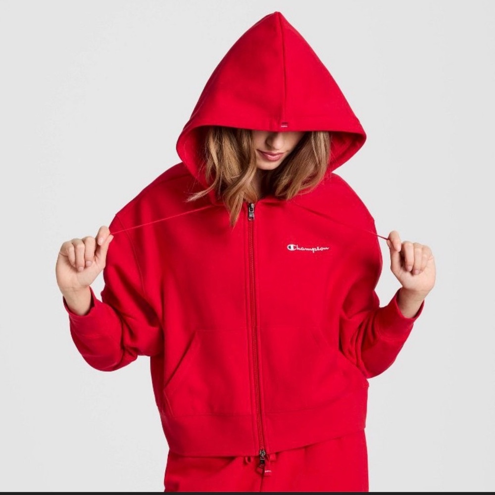 Champion women’s Bold Red Zip-Up Hoodie - Picture 2 of 6
